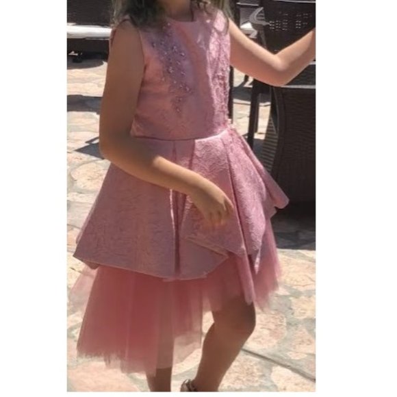 Lovely Vintage Lace Applique Short Dream Flower Girls Dress Size 12 Worn Once - Picture 4 of 7